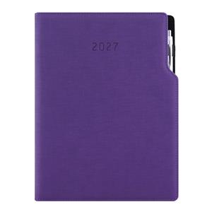 Diář GEP s propiskou týdenní A4 2027 polský - fialová