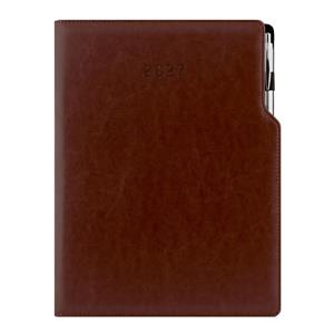 Diář GEP s propiskou týdenní A4 2027 polský - hnědá