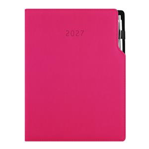 Diář GEP s propiskou týdenní A4 2027 polský - růžová