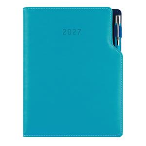 Diář GEP s propiskou týdenní A5 2027 polský - tyrkysová/modrý vnitřek