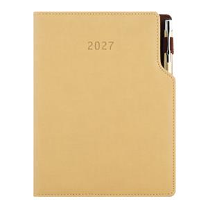 Diář GEP s propiskou týdenní B5 2027 polský - béžová