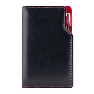 Diář GEP s propiskou týdenní kapesní 2027 polský - černá/červený vnitřek