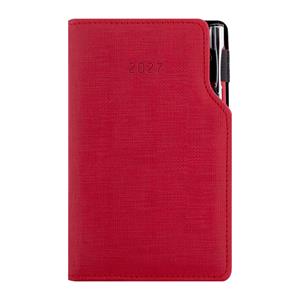 Diář GEP s propiskou týdenní kapesní 2027 polský - červená pastelová