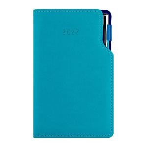 Diář GEP s propiskou týdenní kapesní 2027 polský - tyrkysová/modrý vnitřek