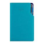 Diář GEP s propiskou týdenní kapesní 2027 polský - tyrkysová/modrý vnitřek