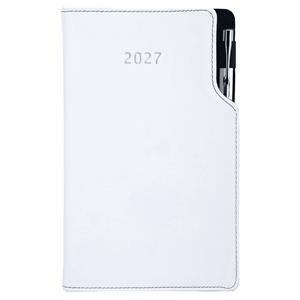 Diář GEP s propiskou týdenní kapesní 2027 slovenský - bílá/černé obšití