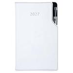 Diář GEP s propiskou týdenní kapesní 2027 slovenský - bílá/černé obšití