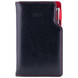 Diář GEP s propiskou týdenní kapesní 2027 slovenský - černá/červený vnitřek