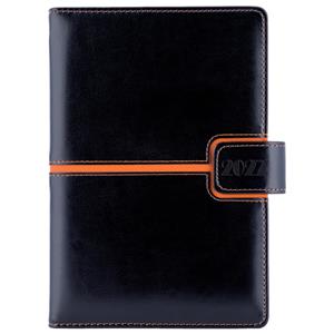 Diář MAGNETIC týdenní A5 2027 český - černá/oranžová