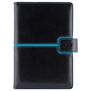 Diář MAGNETIC týdenní A5 2027 český - černá/tyrkysová