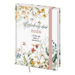 Diář týdenní B6 2026 Bylinkový diář Flowers s gumičkou
