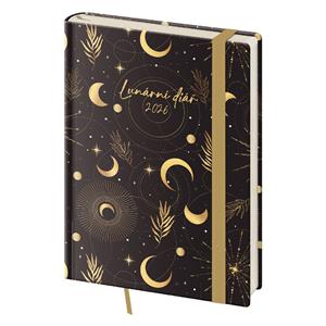 Diář týdenní B6 2026 Lunární diář Luna s gumičkou