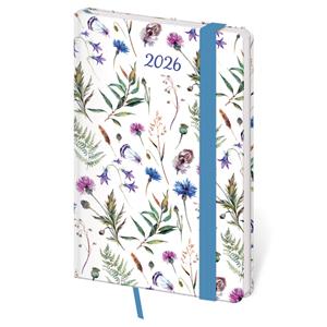 Diář týdenní kapesní 2026 Vario - Wildflowers s gumičkou