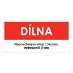 DÍLNA, červená, plast 1 mm 190x90 mm