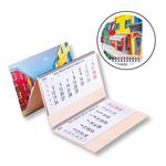 Dřevěný čtyřměsíční kalendář Kvatro Wood Benátky skládaný český se spirálou 2027 - modrý