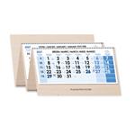 Dřevěný čtyřměsíční kalendář Kvatro Wood skládaný český se spirálou 2027 - modrý