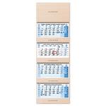 Dřevěný čtyřměsíční kalendář Kvatro Wood skládaný český se spirálou 2027 - modrý