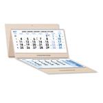 Dřevěný tříměsíční kalendář Trio Wood skládaný český se spirálou 2027 - modrý