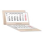 Dřevěný tříměsíční kalendář Trio Wood skládaný český se spirálou 2027 - šedý