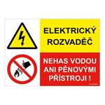 ELEKTRICKÝ ROZVADĚČ - NEHAS VODOU ANI PĚNOVÝMI PŘÍSTROJI, KOMBINACE, plast 2 mm, A5