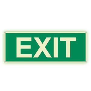 EXIT - fotoluminescencyjny znak z dziurkami, płyta PVC 2 mm 200x75 mm