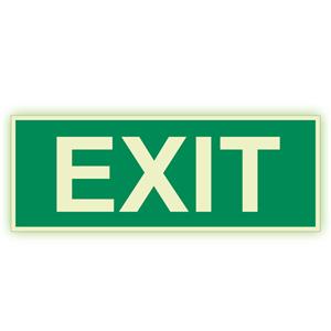 EXIT - fotoluminiscenčná tabuľka, plast 1 mm 200x75 mm