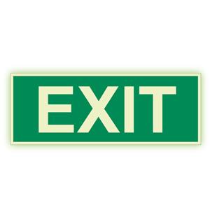 EXIT - fotoluminiscenční tabulka, plast 2 mm 300x120 mm