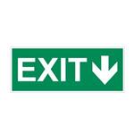 EXIT - nápis so šípkou - bezpečnostná tabuľka, plast 2 mm 300x120 mm