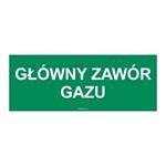 GŁÓWNY ZAWÓR GAZU, płyta PVC 1 mm 210x80 mm