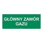 GŁÓWNY ZAWÓR GAZU, płyta PVC 2 mm z dziurkami, 210x80 mm