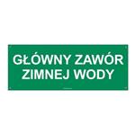 GŁÓWNY ZAWÓR ZIMNEJ WODY, płyta PVC 2 mm z dziurkami, 210x80 mm