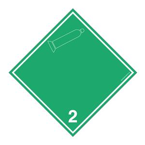 GAZY NIEPALNE, NIETRUJĄCE PODKLASA 2 BIAŁY SYMBOL, płyta PVC 1 mm 100x100 mm