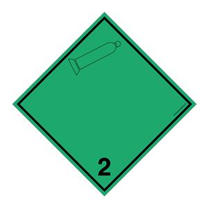 GAZY NIEPALNE, NIETRUJĄCE PODKLASA 2 CZARNY SYMBOL, płyta PVC 1 mm 100x100 mm