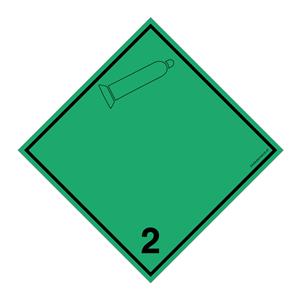 GAZY NIEPALNE, NIETRUJĄCE PODKLASA 2 CZARNY SYMBOL, płyta PVC 1 mm 100x100 mm