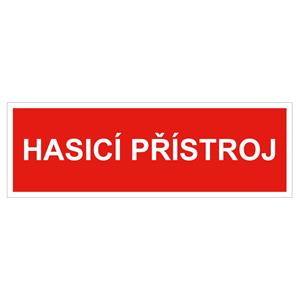 Hasicí přístroj text - bezpečnostní tabulka, plast 1 mm 150x50 mm