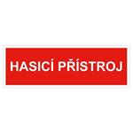 Hasicí přístroj text - bezpečnostní tabulka, plast 1 mm 150x50 mm