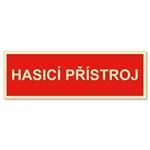 Hasicí přístroj text - fotoluminiscenční tabulka, samolepka 150x50 mm