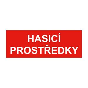 Hasicí prostředky - bezpečnostní tabulka, samolepka 210x80 mm