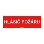 Hlásič požáru text - bezpečnostní tabulka, plast 1 mm 150x50 mm