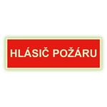 Hlásič požáru text - fotoluminiscenční tabulka, plast 1 mm 300x75 mm