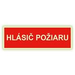 Hlásič požiaru - fotoluminiscenčná tabuľka, plast 1 mm 300x75 mm