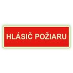 Hlásič požiaru - fotoluminiscenčná tabuľka, plast 2 mm s dierkami 150x50 mm