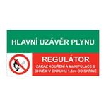 HLAVNÍ UZÁVĚR PLYNU - REGULÁTOR, KOMBINACE, plast 2 mm 150x75 mm