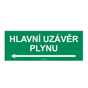 HLAVNÍ UZÁVĚR PLYNU VLEVO, plast 1 mm 210x80 mm