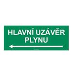 HLAVNÍ UZÁVĚR PLYNU VLEVO, plast 2 mm, 210x80 mm