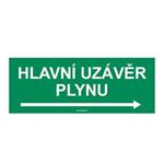 HLAVNÍ UZÁVĚR PLYNU VPRAVO, plast 1 mm 210x80 mm