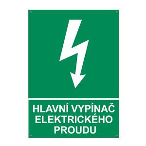 HLAVNÍ VYPÍNAČ ELEKTRICKÉHO PROUDU, plast 2 mm s dírkami A4