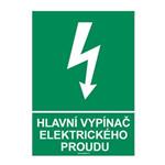 Hlavní vypínač elektrického proudu, samolepka a4