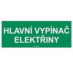 HLAVNÍ VYPÍNAČ ELEKTŘINY, Samolepka 210x80 mm