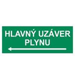 Hlavný uzáver plynu vľavo, plast 1mm 210x80mm